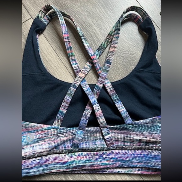 Lululemon x peleton energy bra digital oasis white multi  size 8 - Picture 4 of 8